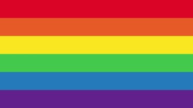 LGBTQ gurur ayı. Gökkuşağı tipografi animasyonu. Gurur ayı için renkli metin animasyonu. Pembe arka planda gökkuşağı bayrağı içinde LGBT metni. Canlandırma
