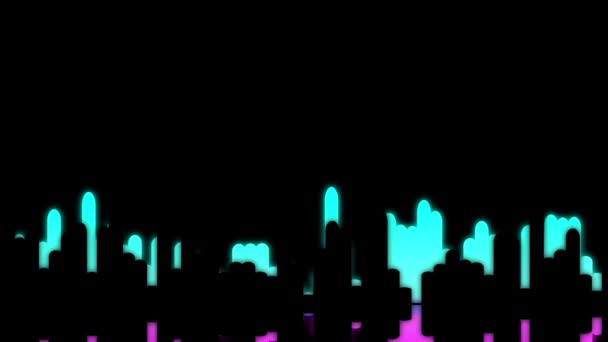 Cyfrowy Korektor Fal Dźwiękowych Fala Dźwiękowa Odizolowana Czarnym Tle Equalizer — Wideo stockowe