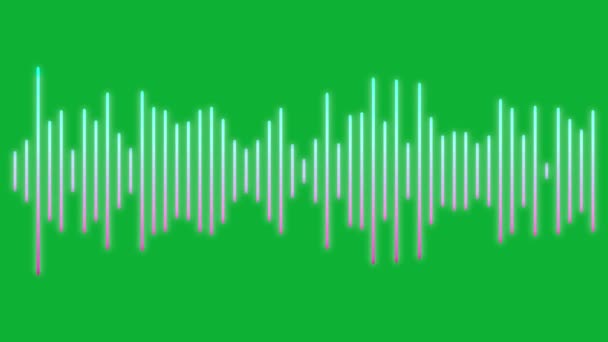 Cyfrowy Korektor Fal Dźwiękowych Fala Dźwiękowa Odizolowana Zielonym Tle Equalizer — Wideo stockowe