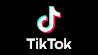 TikTok Takip - hatalı ve retro efektli sosyal medya logosu.