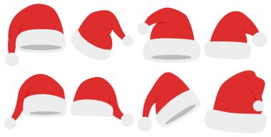 Beyaz arka planda izole edilmiş bir Noel Baba şapkası.