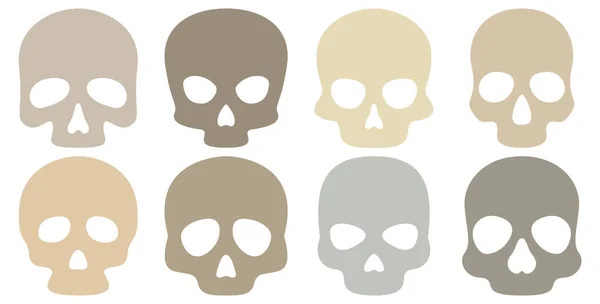 Serie Cranio Isolato Sfondo Bianco — Vettoriale Stock