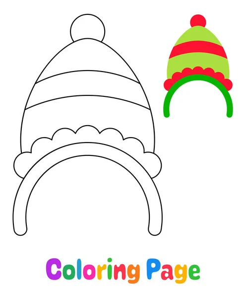 Página Para Colorear Con Diadema Sombrero Navidad Para Niños — Vector de stock