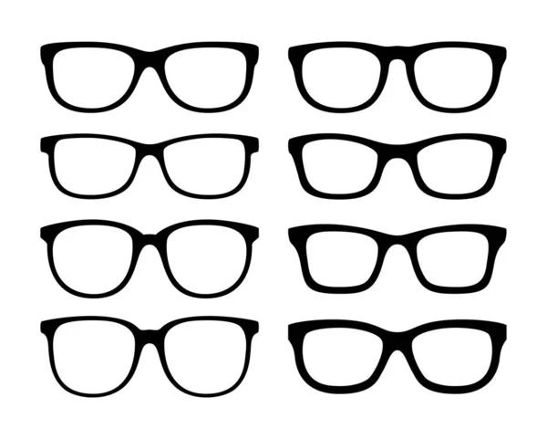 Sada Brýlí Plochém Stylu Izolované — Stockový vektor