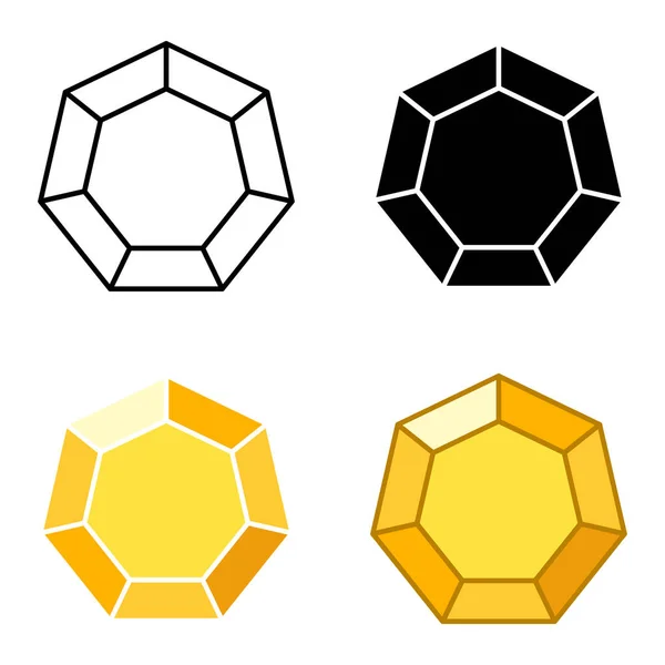 一套扁平的宝石被隔离 — 图库矢量图片