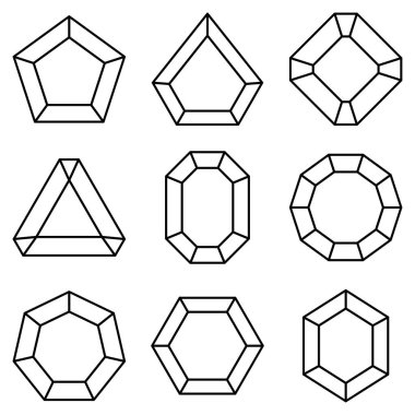 Satır biçimi izole edilmiş mücevherler kümesi