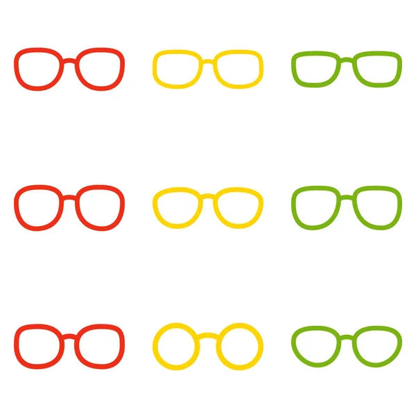 Sada Brýlí Plochém Stylu Izolované — Stockový vektor