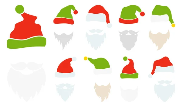 Barba Con Sombrero Navidad Sobre Fondo Blanco — Archivo Imágenes Vectoriales