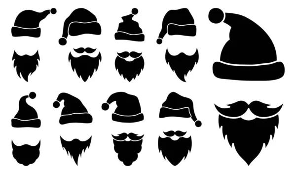 Barba Con Cappello Natale Sfondo Bianco — Vettoriale Stock