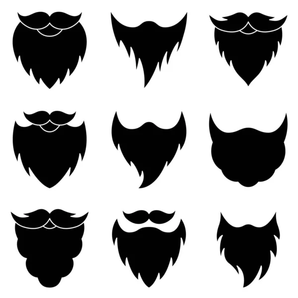 Set Barba Estilo Plano Aislado — Archivo Imágenes Vectoriales