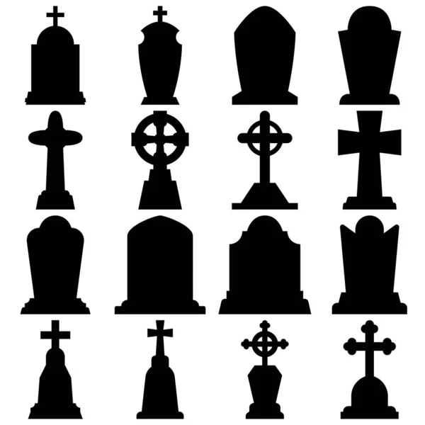 stock vector Set of Tombstone isolated on white background