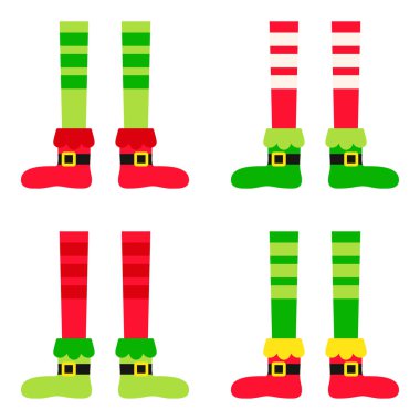 Düz stil izole edilmiş Elf ayakları.