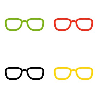 Düz stil izole edilmiş gözlük seti