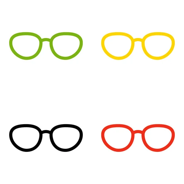 Set Glasses Flat Style Isolated — Stock Vector