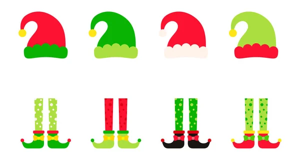 Set Familia Elfos Navidad — Archivo Imágenes Vectoriales