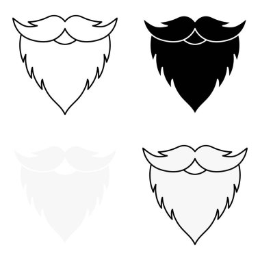 Düz biçimli sakal seti izole