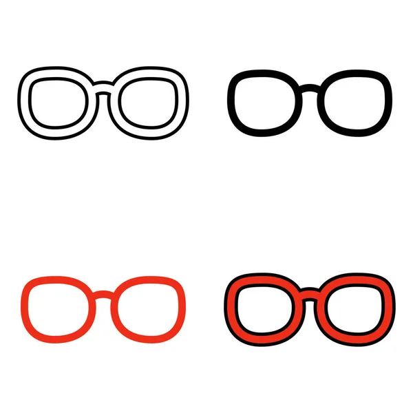 Düz Stil Izole Edilmiş Gözlük Seti — Stok Vektör
