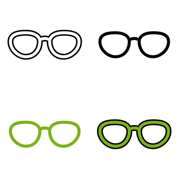 Conjunto Óculos Estilo Plano Isolado —  Vetores de Stock