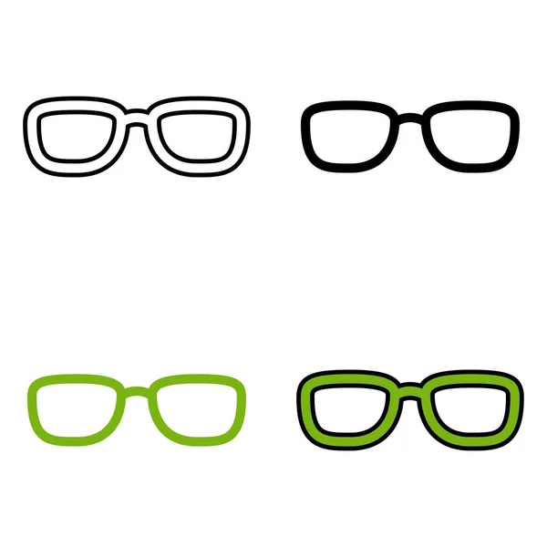 Zestaw Okularów Płaskim Stylu Izolowane — Wektor stockowy