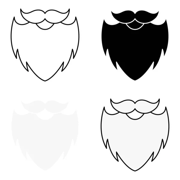 平べったく孤立した髭のセット — ストックベクタ