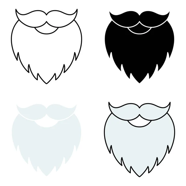 stock vector Set of Beard in flat style isolated