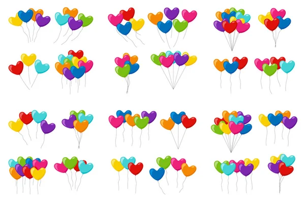 stock vector Set of colorful helium balloons