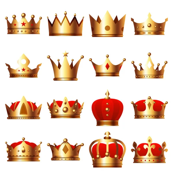Beyaz arkaplanda izole Crown seti