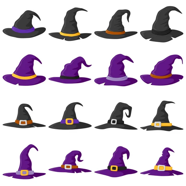 stock vector Set of Wizard Hat isolated on white background