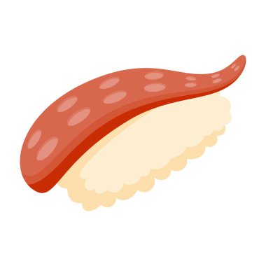 Düz stil suşi izole edilmiş