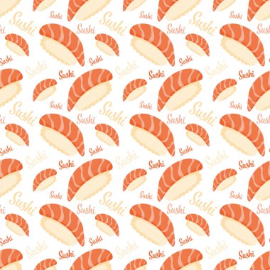 Suşi ile kusursuz desen, dekorasyon için.