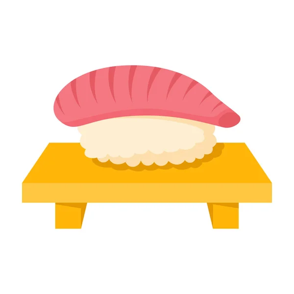 Sushi Platt Stil Isolerad — Stock vektor