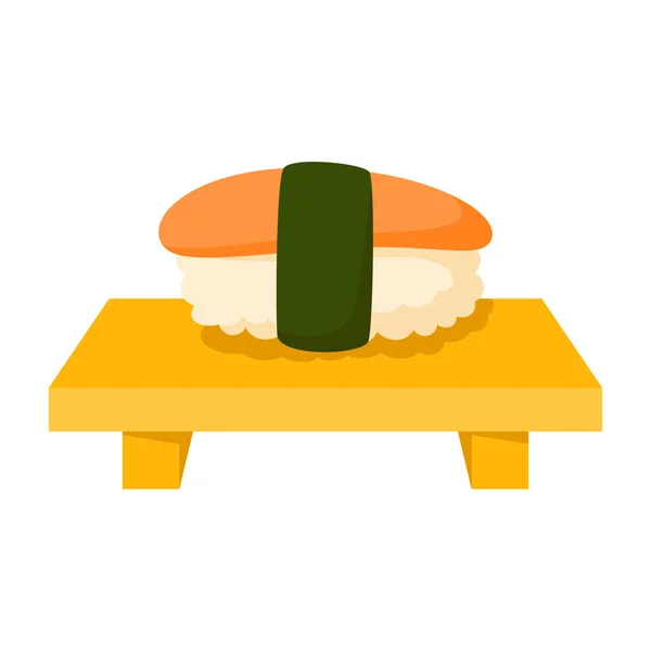 Sushi Lapos Stílusban Elszigetelt — Stock Vector