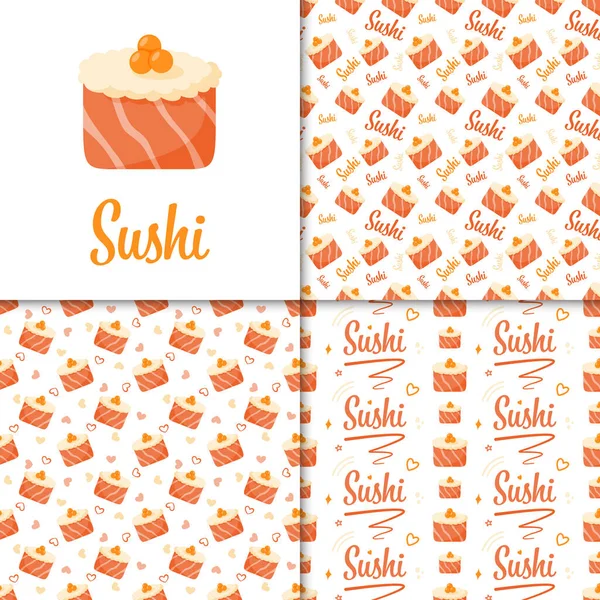Nahtloses Muster Mit Sushi Zur Dekoration — Stockvektor
