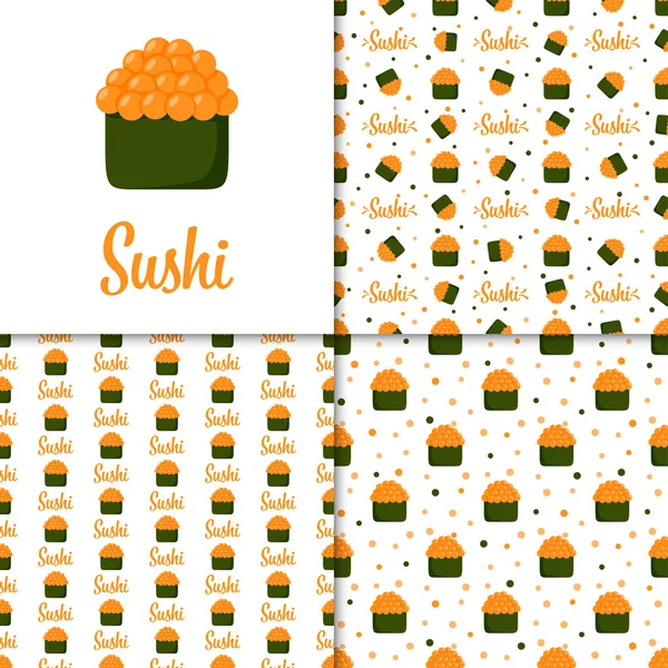 Nahtloses Muster Mit Sushi Zur Dekoration — Stockvektor