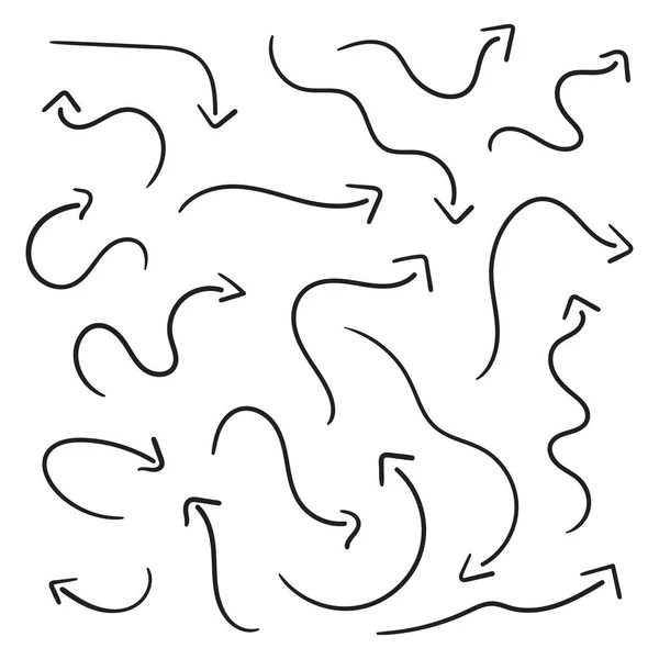 Set Frecce Disegnate Mano — Vettoriale Stock