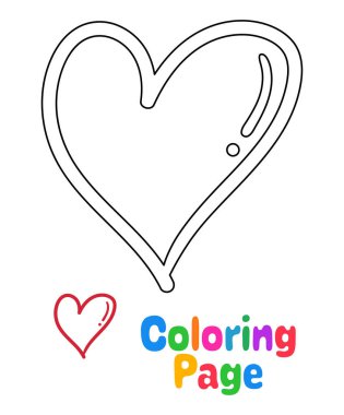 Çocuklar için Kalbi olan boyama sayfası