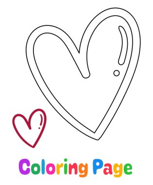 Çocuklar için Kalbi olan boyama sayfası