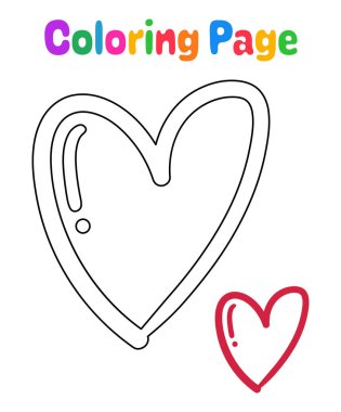 Çocuklar için Kalbi olan boyama sayfası