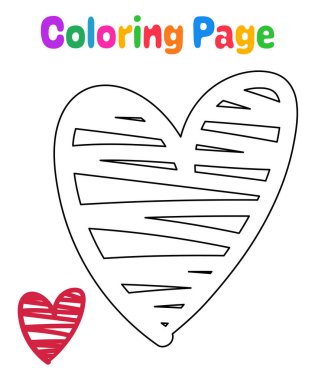 Çocuklar için Kalbi olan boyama sayfası