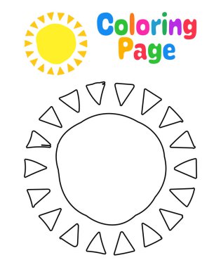 Çocuklar için Sun ile boyama sayfası