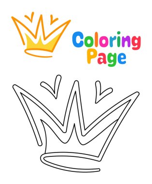 Coloring page with Crown for kids