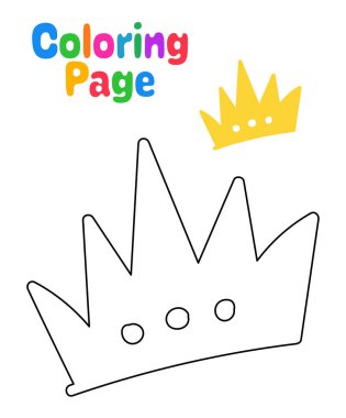 Coloring page with Crown for kids