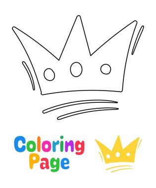 Coloring page with Crown for kids