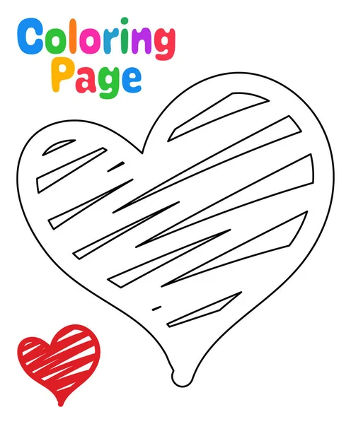 Página Para Colorear Con Corazón Para Niños — Vector de stock