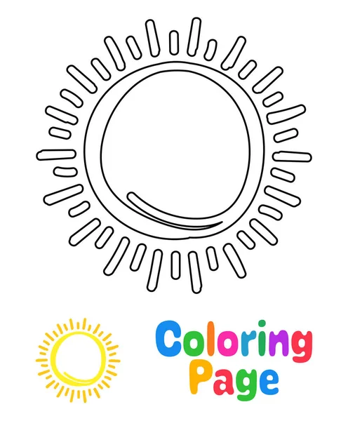 stock vector Coloring page with Sun for kids