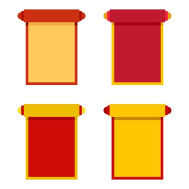 Düz stil Çin parşömeni izole