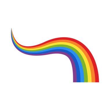 Düz stil izole edilmiş gökkuşağı