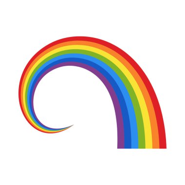 Düz stil izole edilmiş gökkuşağı