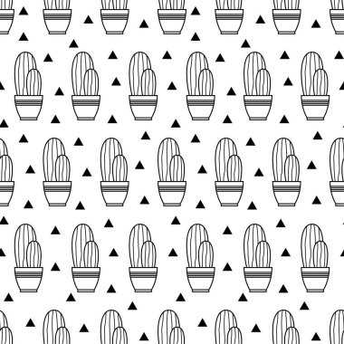 Kaktüsle kusursuz desen, dekorasyon için.