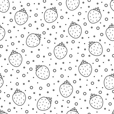 Çilekli kusursuz desen, dekorasyon için.